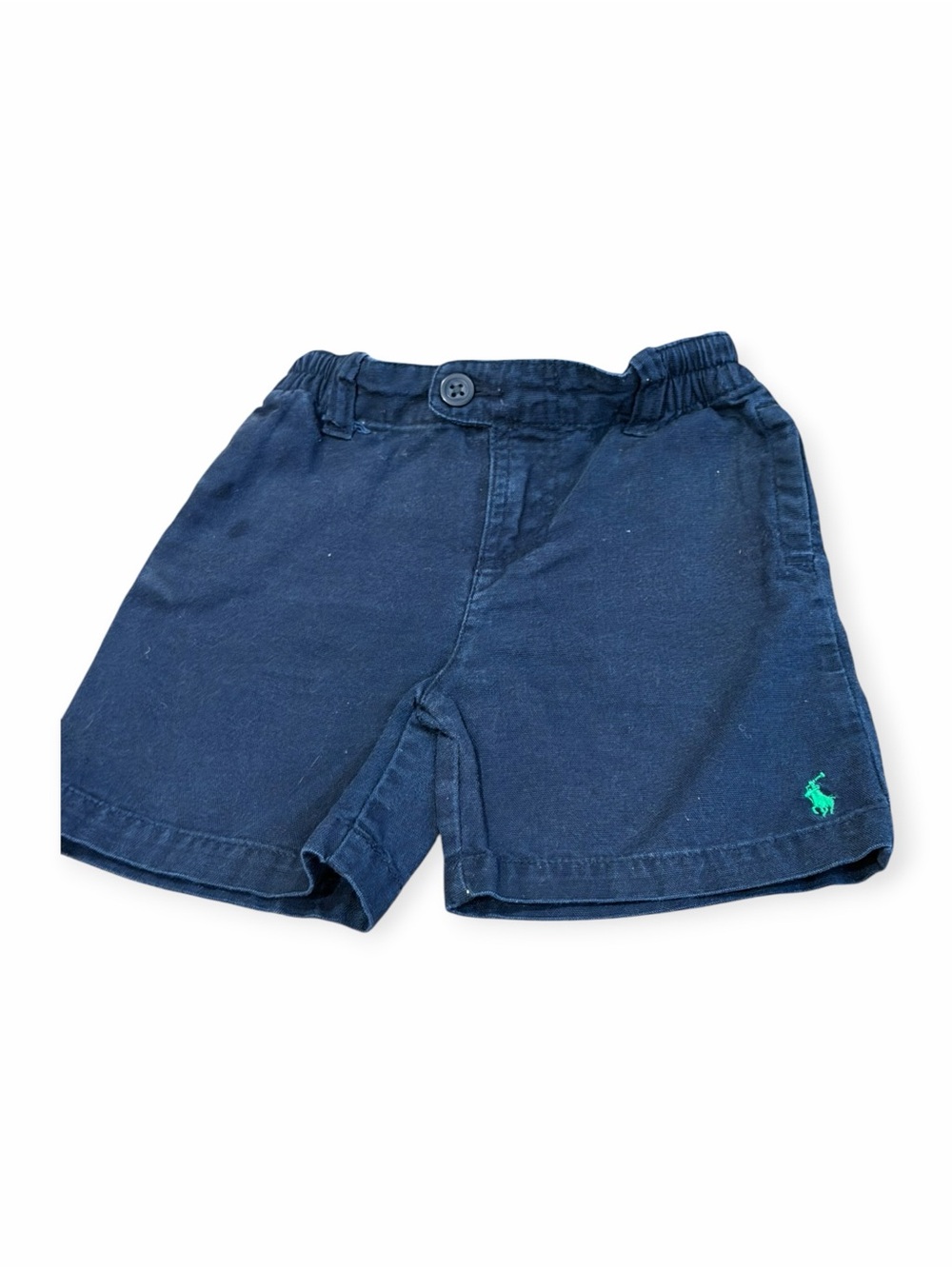 Ralph Lauren, Navy Shorts with Green Polo Emblem, Size 24 months